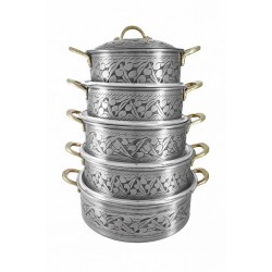 5'li Karnı Yarık Tava Oyma İşleme Beyaz 5'li Karnı Yarık Tava Oyma İşleme Beyaz